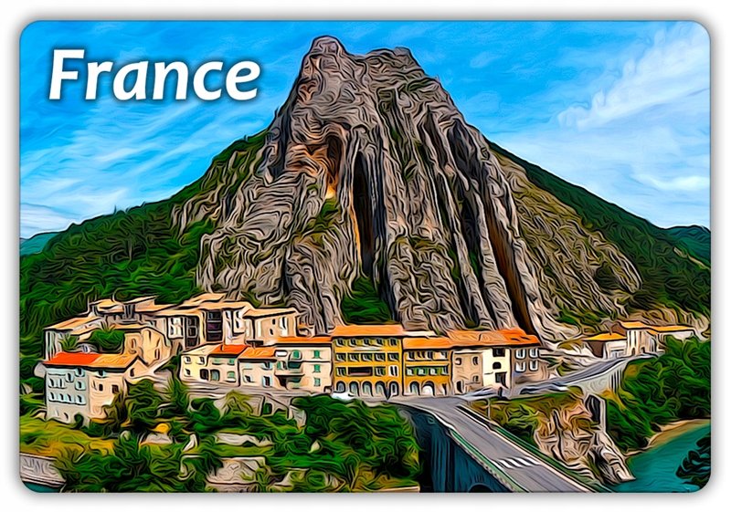 FRANCJA - Rocher de La Baume - Sisteron - Twierdza - Magnes na lodówkę