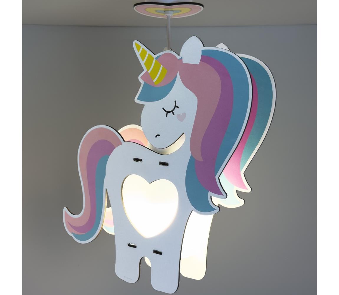 Dalber 41597 - Żyrandol dziecięcy UNICORN 1xE27/15W/230V