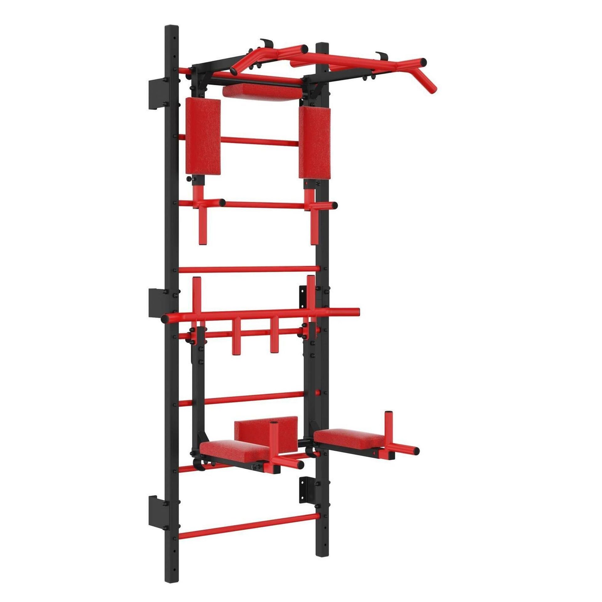 UnderFit Drabinka gimnastyczna UNDERFIT 228 x 110 cm z drążkiem i poręczami 2w1