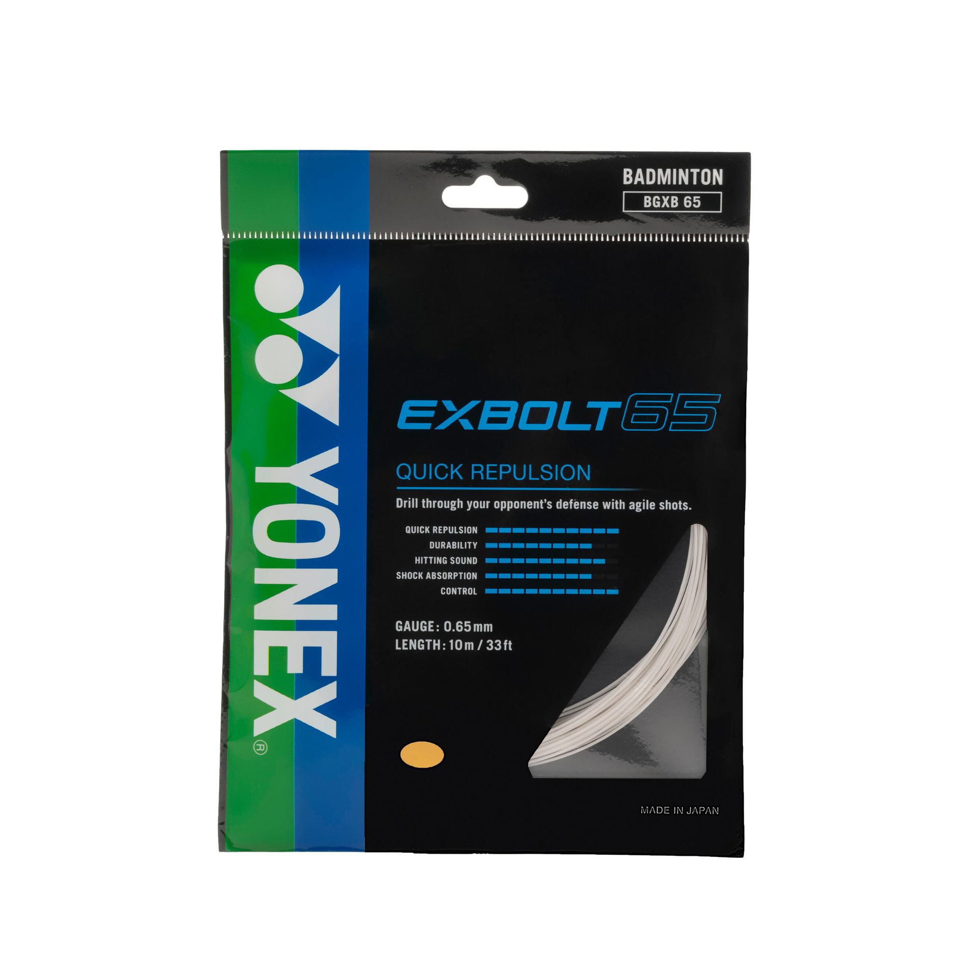 Naciąg Do Badmintona Yonex Exbolt 65 Biały 10 M