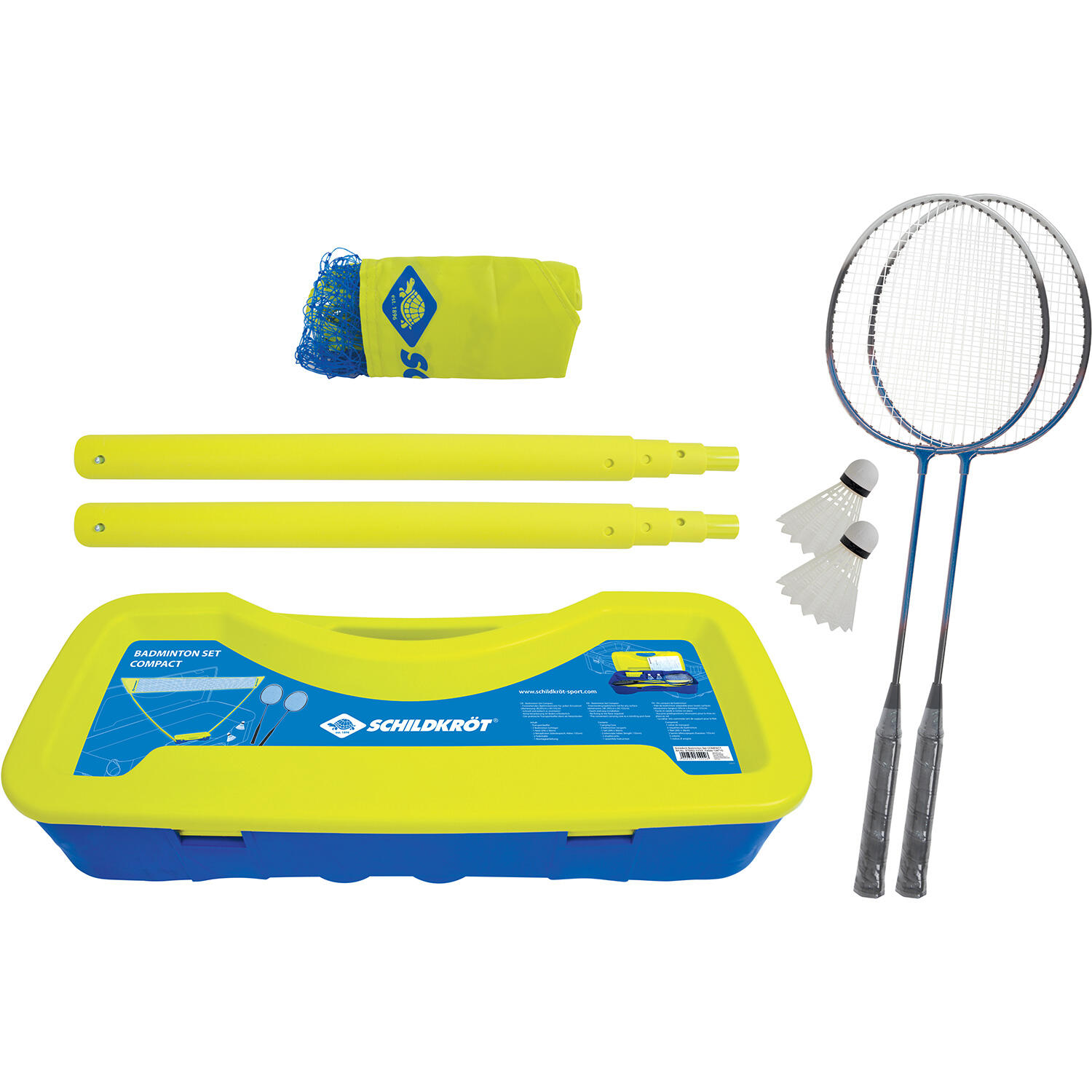 Schildkröt Funsports kometka Compact rakieta do sieci zestaw piłek 2 graczy badminton, żółty/niebieski, One Size 970992
