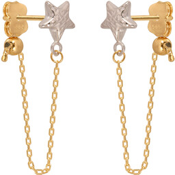 Złote kolczyki 585 na sztyfcie gwiazda PREZENT