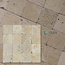 Tiles Kamień dekoracyjny Tiles Tawertyn Classic Bębnowany 10x10x1 cm