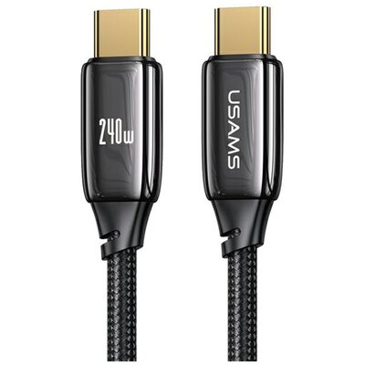 USAMS Kabel pleciony U82 USB-C na USB-C 1.2m 240W PD 3.1 Fast Charging czarny/black SJ580USB01 (US-SJ580)