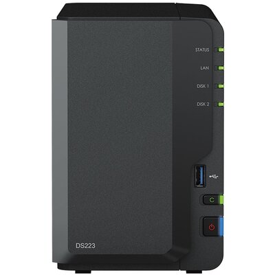 Serwer plików SYNOLOGY DS223 8TB (2x4TB), 2GB RAM