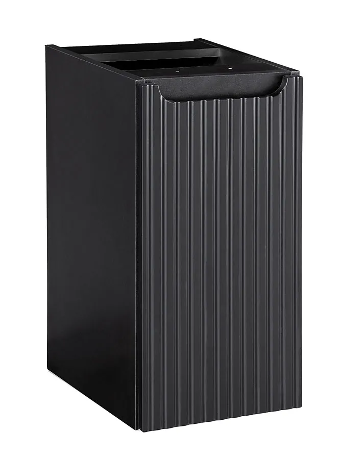 Czarna wisząca ryflowana szafka łazienkowa L8-H66