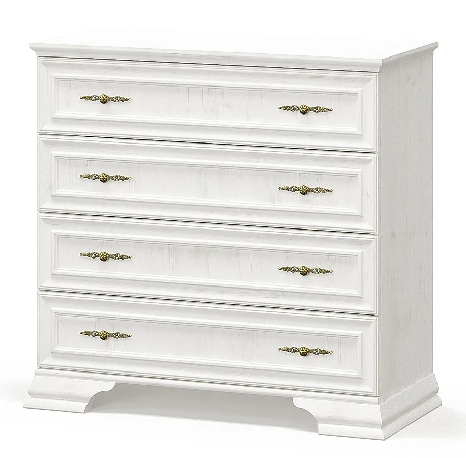 Biała Komoda Z 4 Szufladami E8-B06