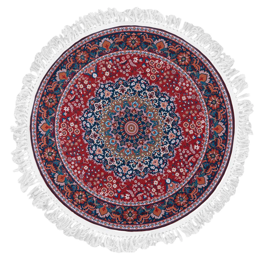 Stylowy okrągły dywan w rustykalny wzór G3-Z03