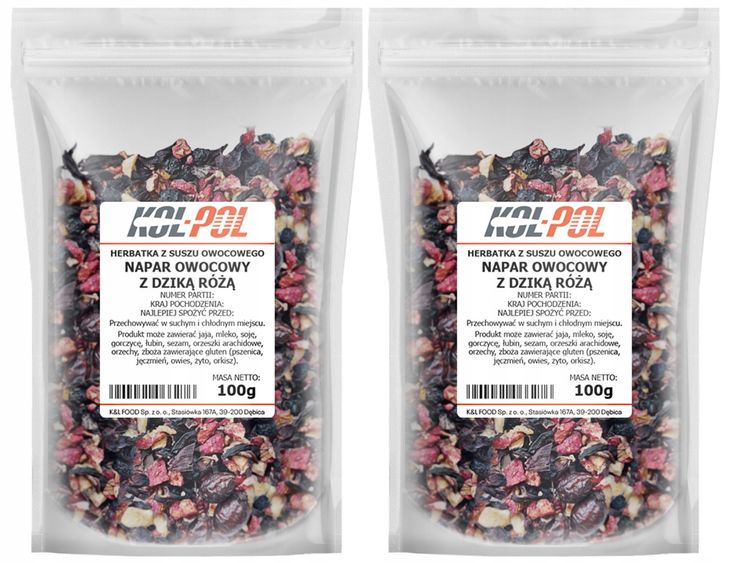 Herbata Owocowa Napar Dzika Róża 200g Naturalna suszona herbatka Kol-Pol