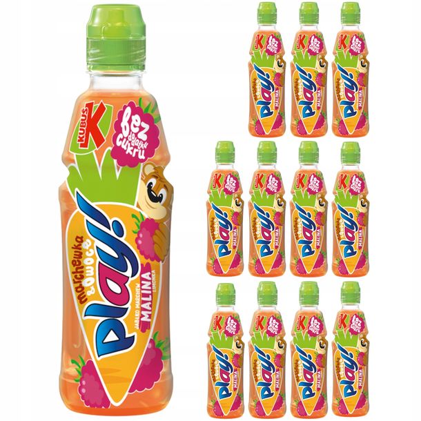Kubuś Play Marchew Malina 400ml 12szt