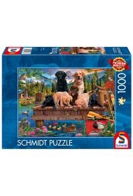 Puzzle PQ 1000 Psia rodzina nad jeziorem G3