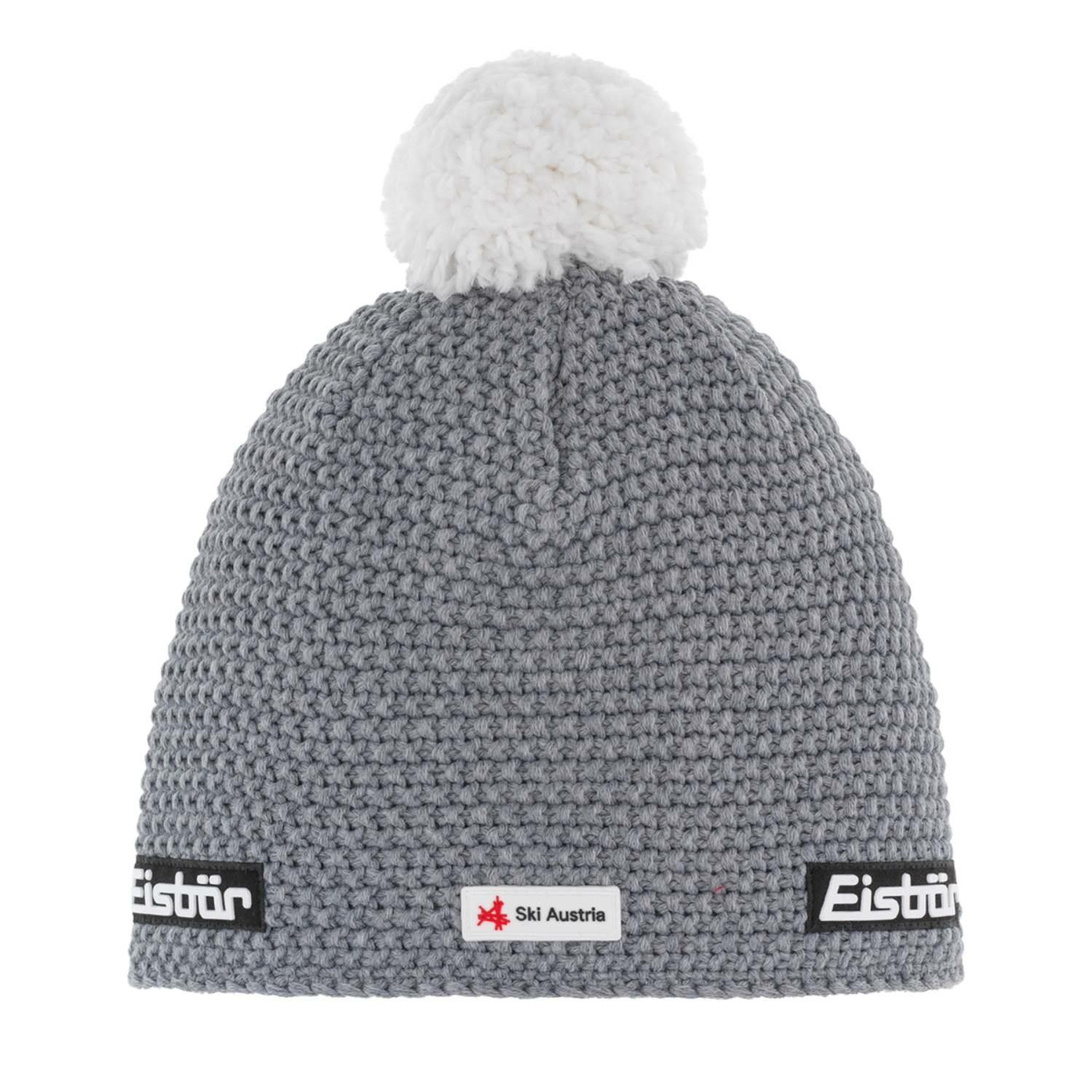 Czapka zimowa unisex z wełną merino Eisbar Jamie Pompon MU greyleme/white - ONE SIZE