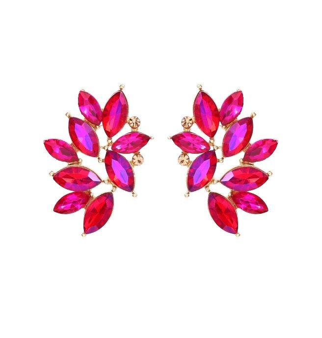 KOLCZYKI skrzydła kwiaty kolory SWAROVSKI błyszczące gałązki listki glam