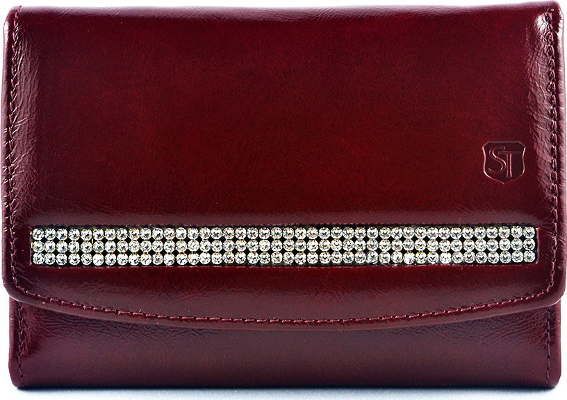 Swarovski SV 060 portfel damski z kamieniami swarovskiego ciemna czerwień SV 060
