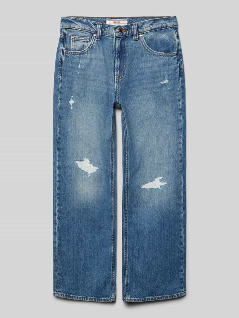 Jeansy o kroju regular fit z efektem znoszenia