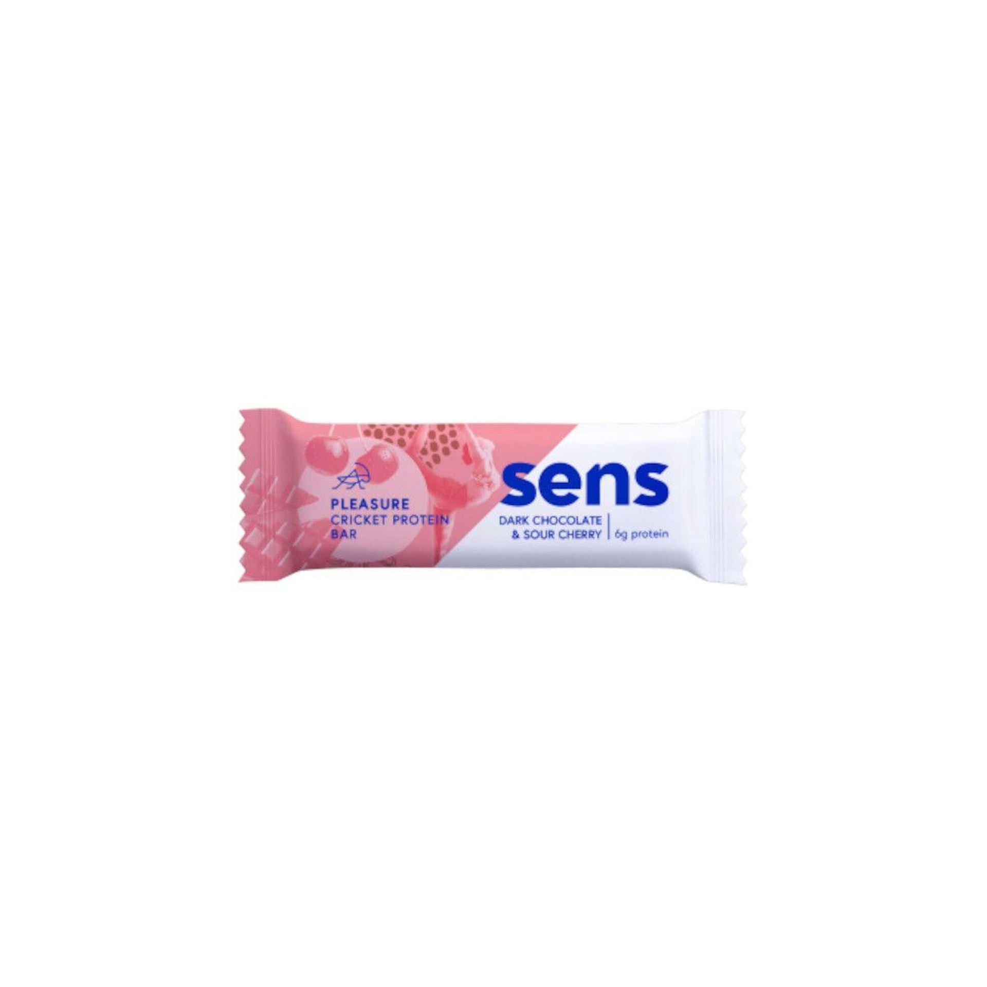 SENS Baton proteinowy z mąki ze świerszczy Pleasure 40 g wiśnia gorzka czekolada
