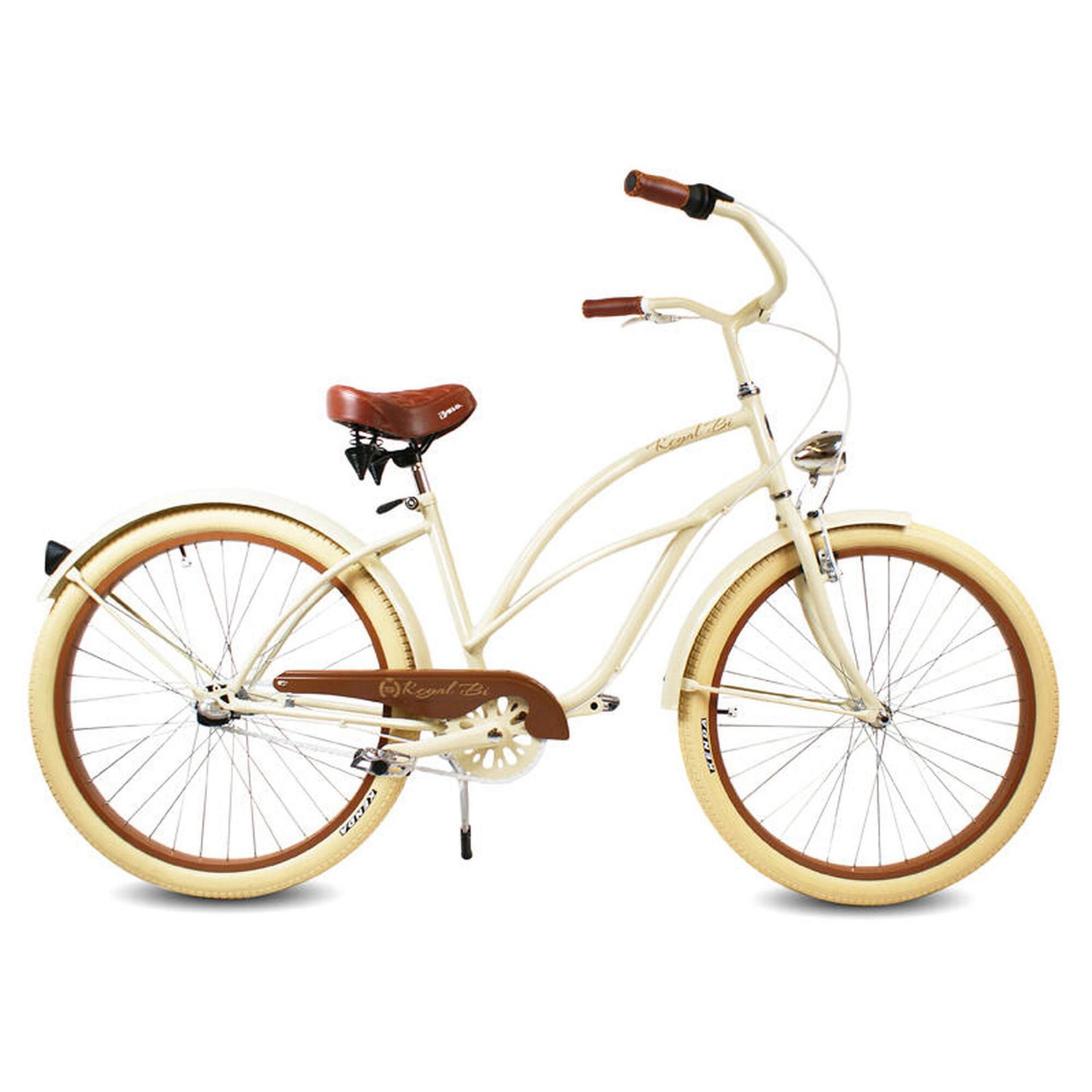 Rower beach Cruiser damski 26 damka SAHARA RoyalBi kremowy biegi shimano