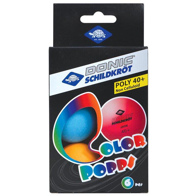 Donic Schildkröt COLOUR POPPS 649015 piłeczki do tenisa stołowego, kolorowe, jeden rozmiar, pakowane po 6 sztuk 649015
