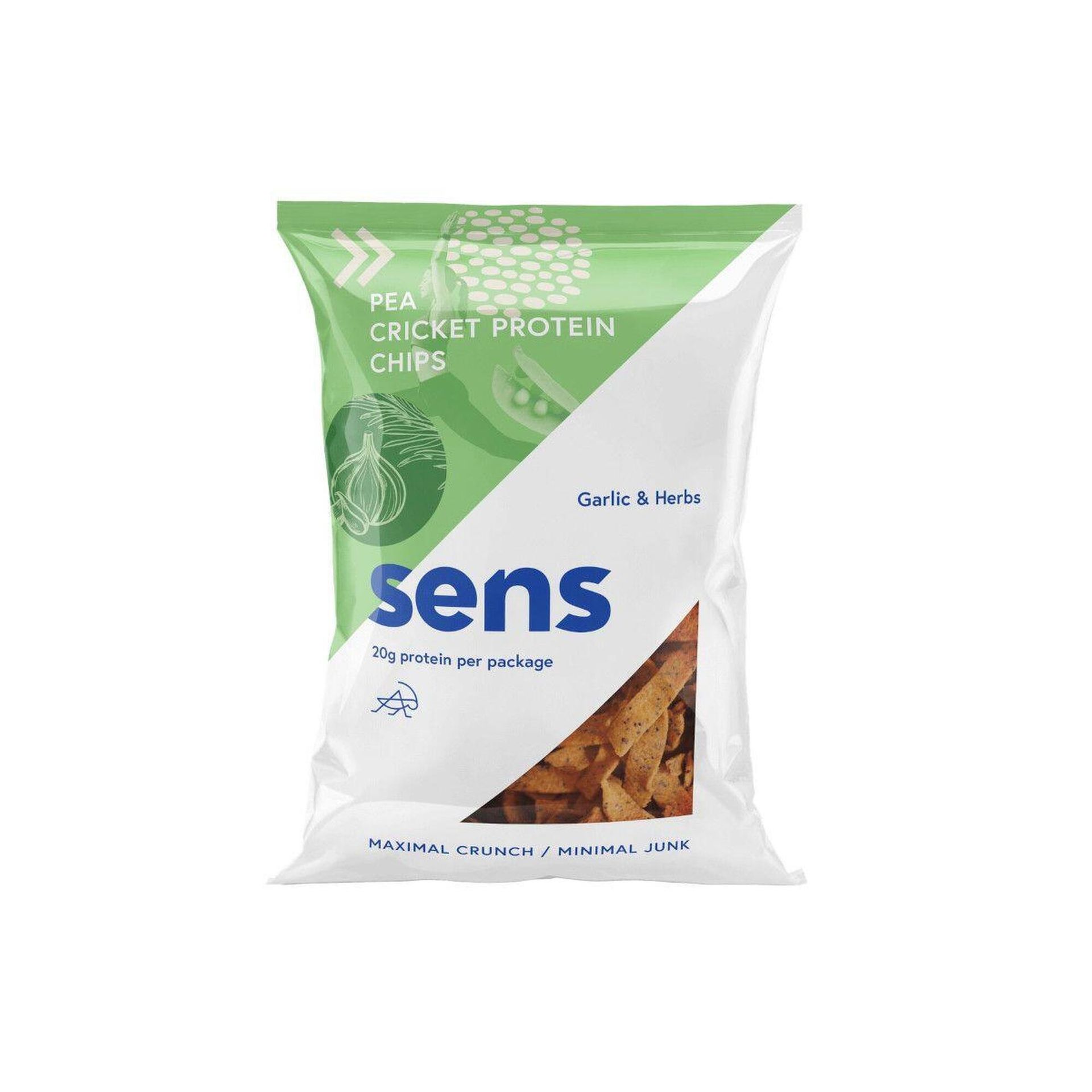 Sens Chipsy proteinowe czosnek z ziołami z mąką ze świerszczy 80 g