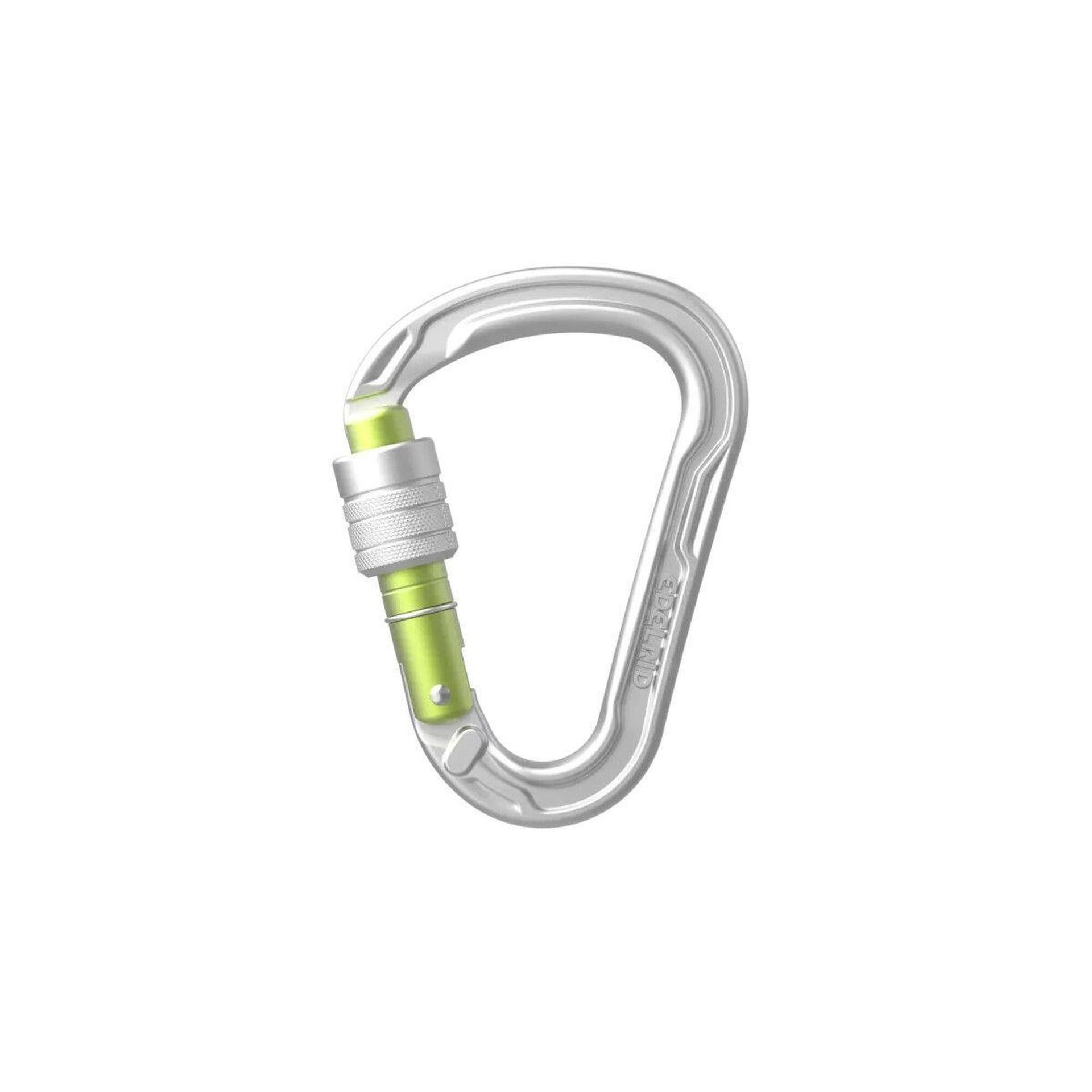 Edelrid HMS Strike Screw II Carabiner, srebrny/zielony 2022 Karabinki zakręcane 737690000060