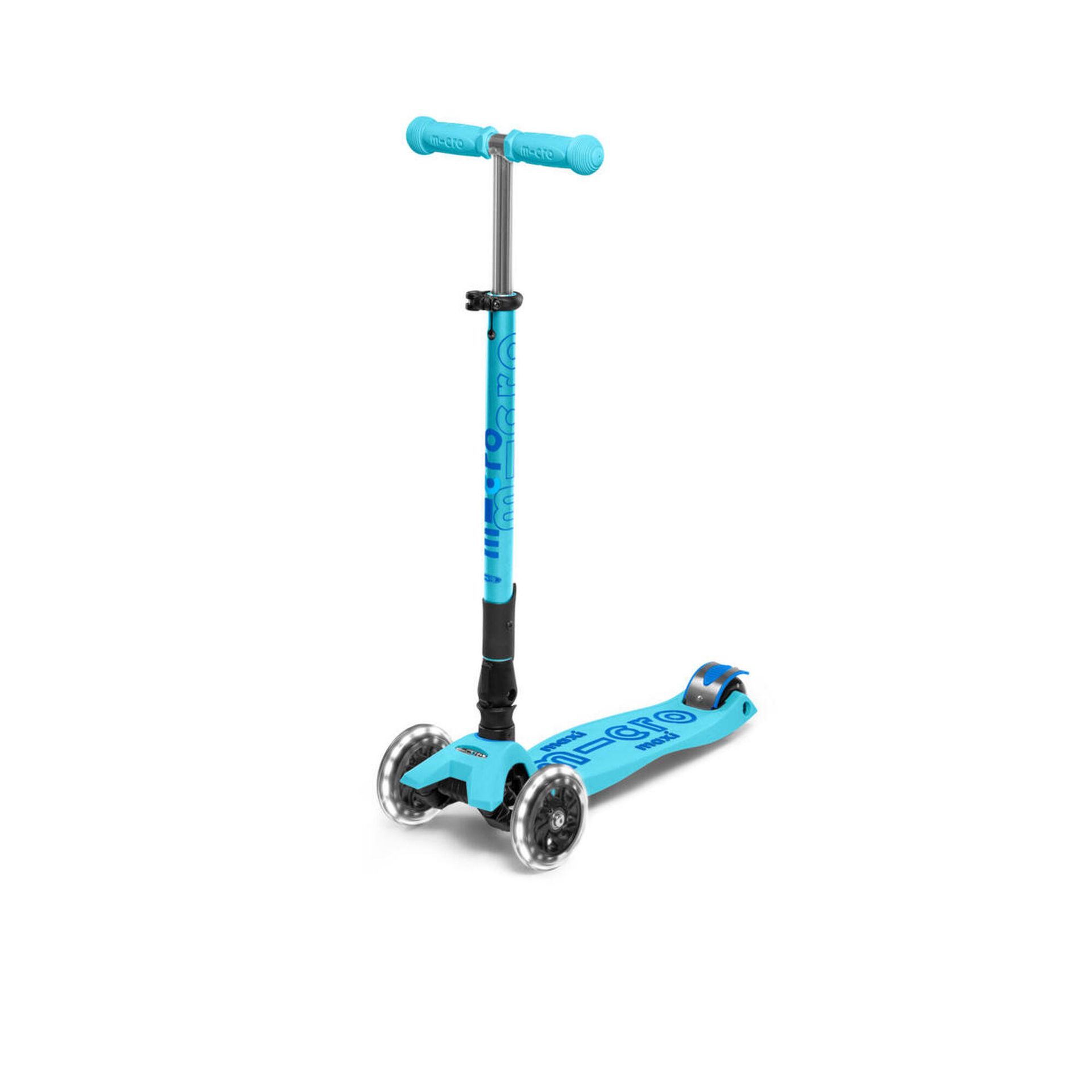 Micro - Składana hulajnoga Maxi Deluxe Bright Blue LED