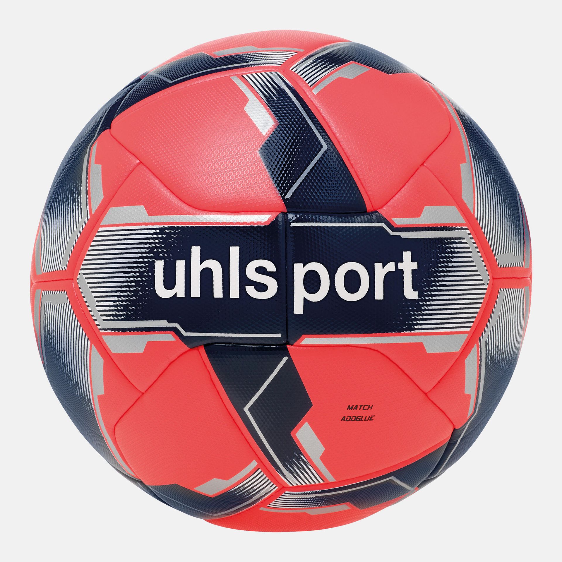 Piłka do piłki nożnej uhlsport Match Addglue fluo red/navy/silver rozmiar 5