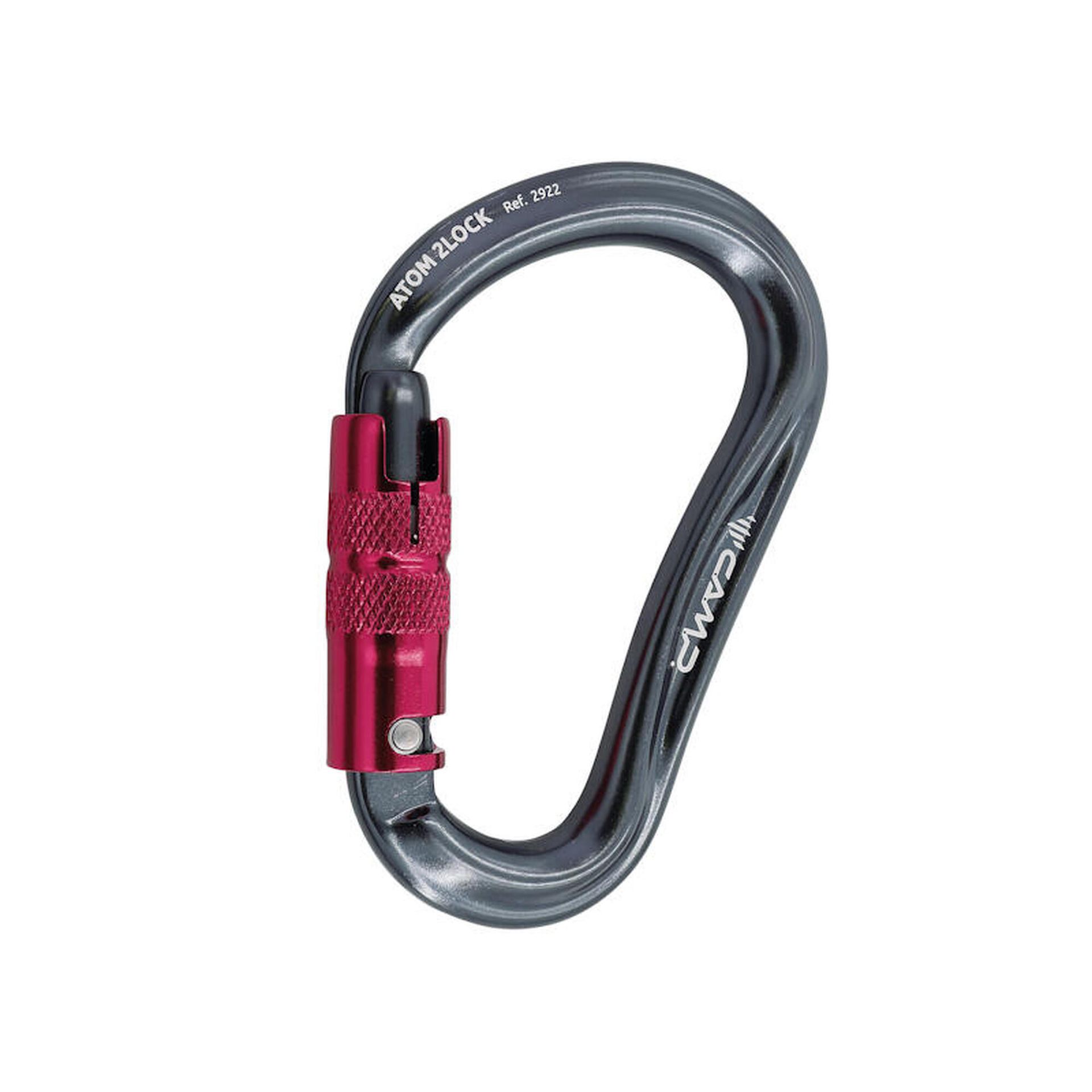 Camp Atom 2Lock Karabinek, gun metal 2021 Karabinki zakręcane 2922