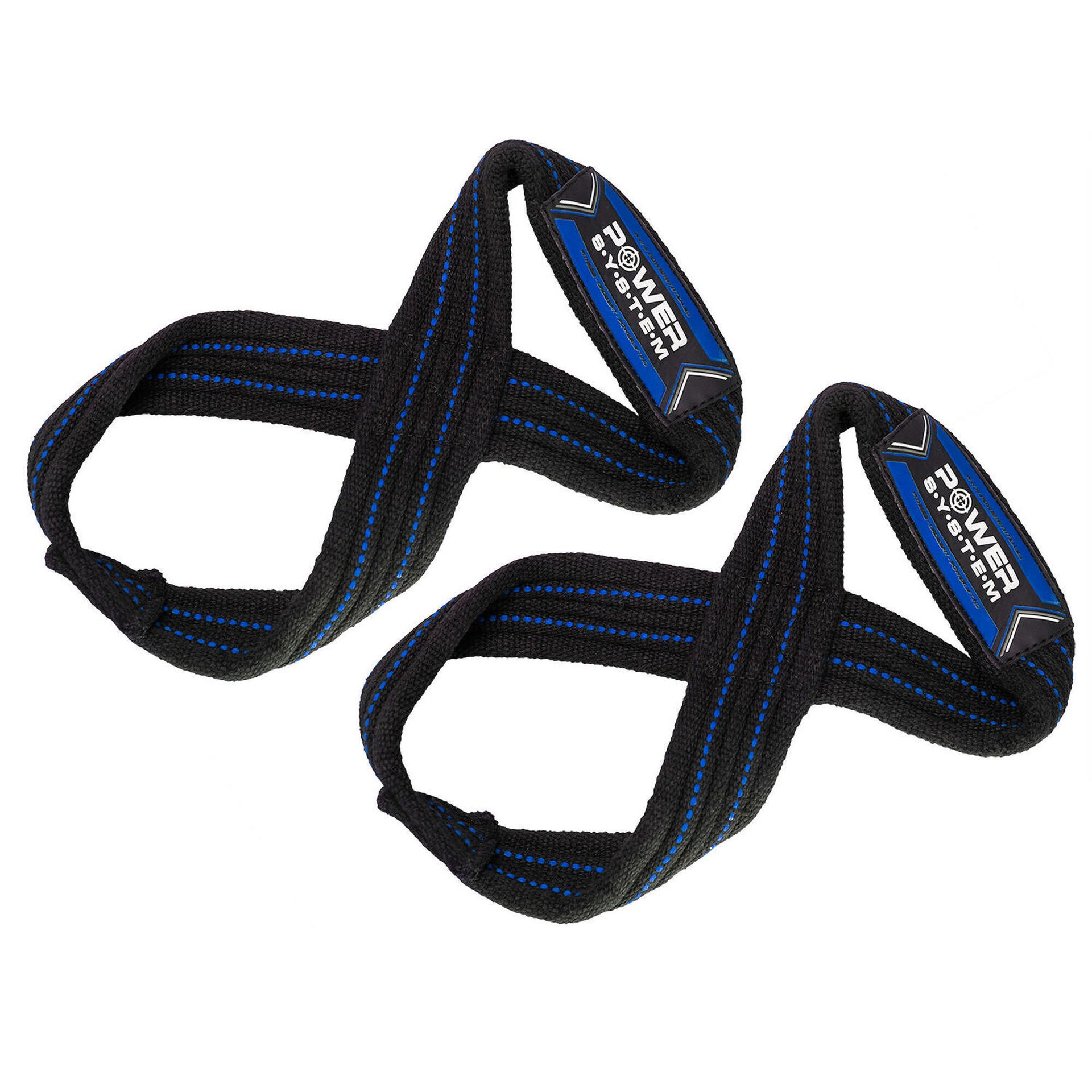 Paski do podnoszenia ciężarów Power System  Lifting Straps Figure 8 Silové Popruhy Trhačky Modré S/M