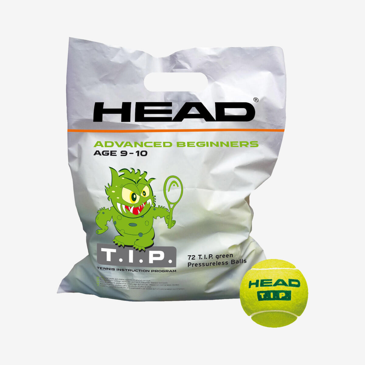 Piłki tenisowe dziecięce HEAD 72B Tip Green 72 szt. green