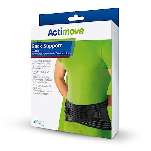 ESSITY Actimove SPORTS EDITION orteza lędźwiowo-krzyżowa z 4 stalowymi unieruchomieniami i pasami dociągowymi rozmiar XL
