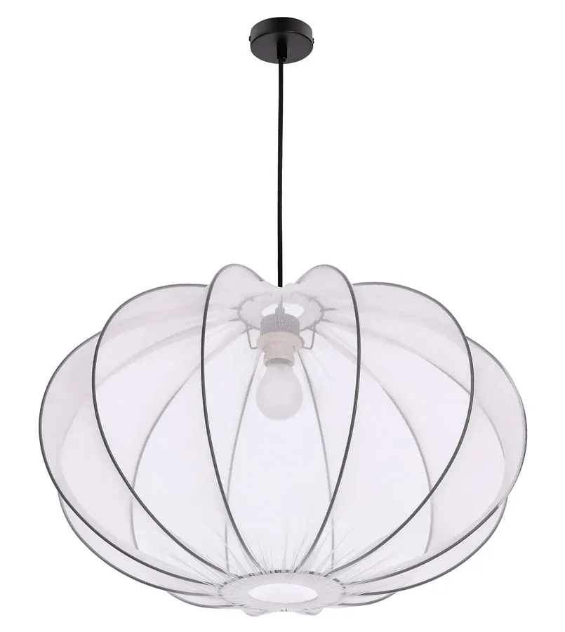 Nowoczesna lampa wisząca z białym abażurem 52 cm - 4X D198 H0-R73