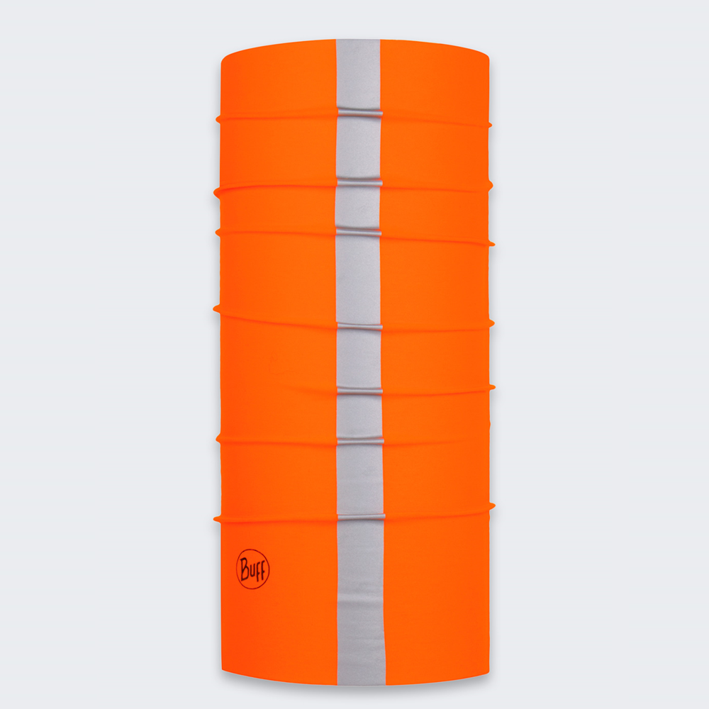 Chusta wielofunkcyjna z elementami odblaskowymi Buff Safety Original EcoStretch Reflective Solid R-Orange Fluor