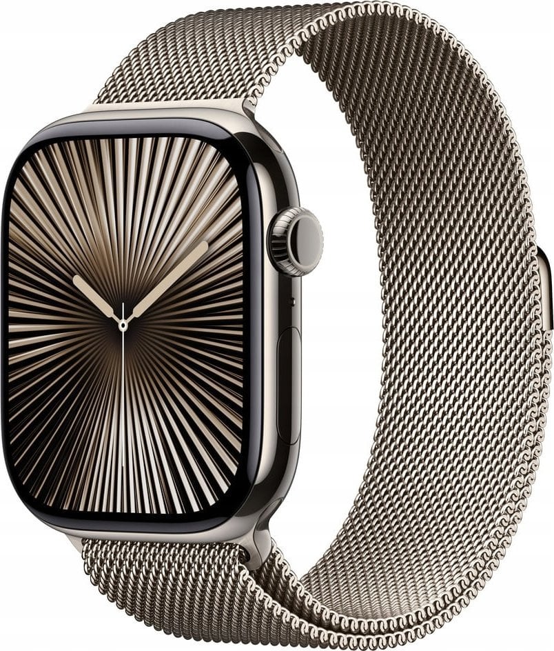 Apple Watch 10 GPS + Cellular 42mm naturalny tytan bransoleta mediolańska Naturalna Złoty