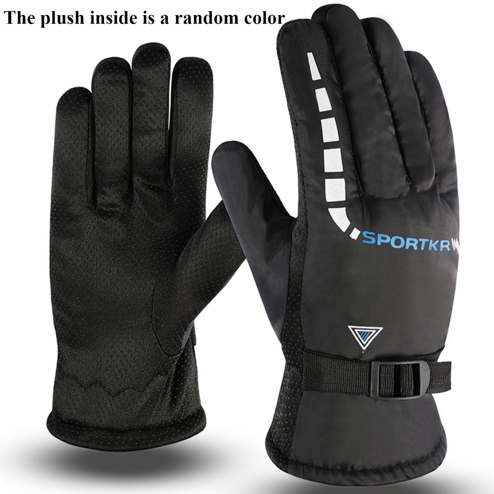 TEMU 1 Para Zimowych Ciepłych Rękawic Narciarskich Antypoślizgowych i Wiatroszczelnych dla Mężczyzn i Kobiet - Miękkie Rękawice z Nylonu o