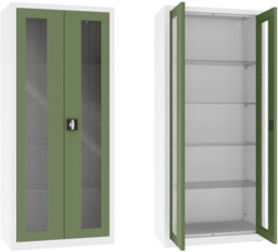 NSML.112.9010.6011 szafa lekarska 2-skrzydłowa 1-komorowa biało-zielona