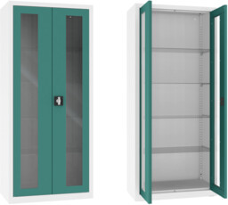 NSML.112.9010.6033 szafa lekarska 2-skrzydłowa 1-komorowa biało-zielona