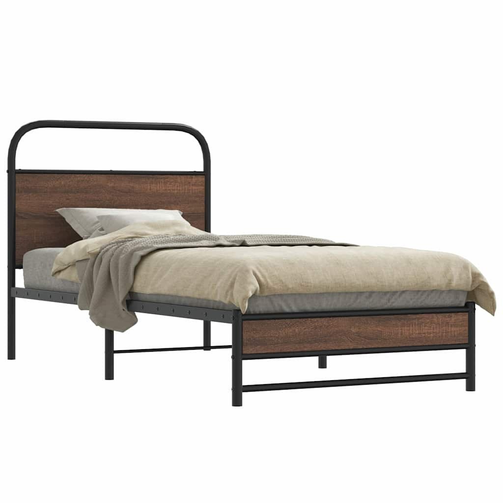 Łóżko bez materaca, 107x203 cm, brązowy dąb Lumarko!