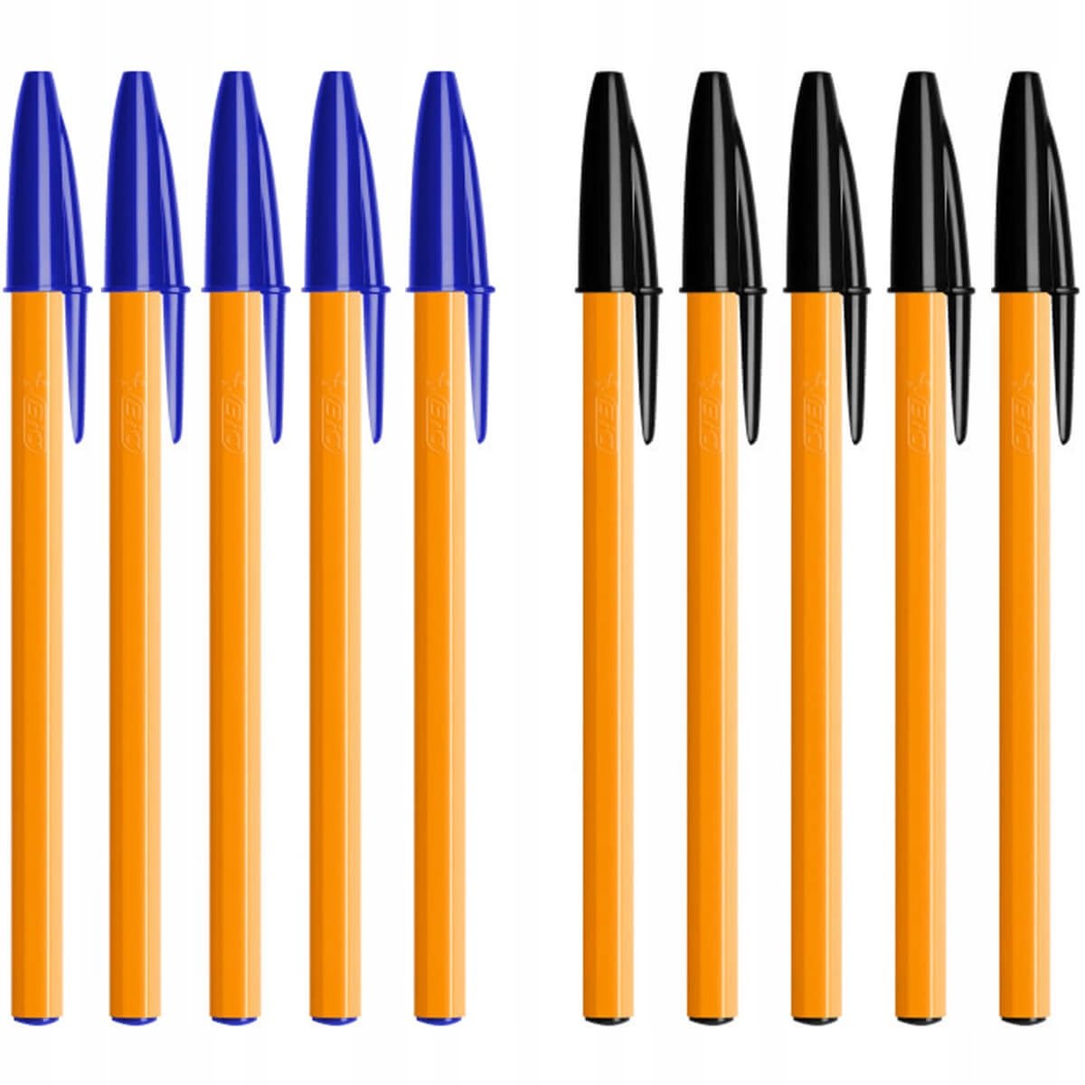10 szt x długopis BIC Orange Original Fine 0,8 mm: 5x niebieski i 5x czarny
