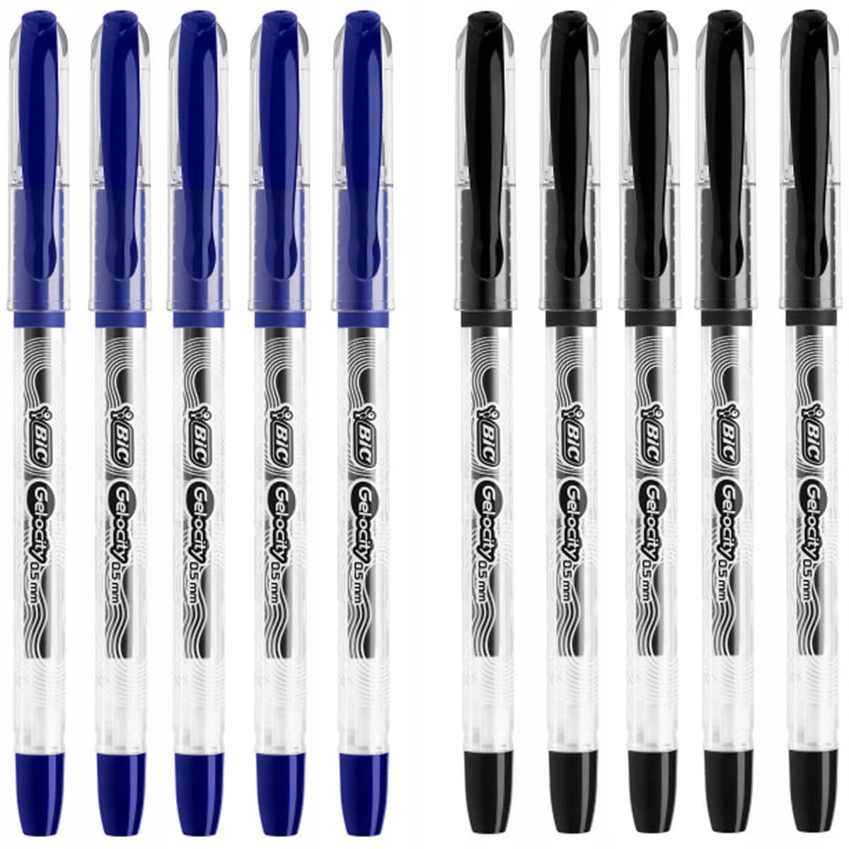 BIC GEL-OCITY STIC 10 szt. x długopis żelowy - 5x niebieski i 5x czarny