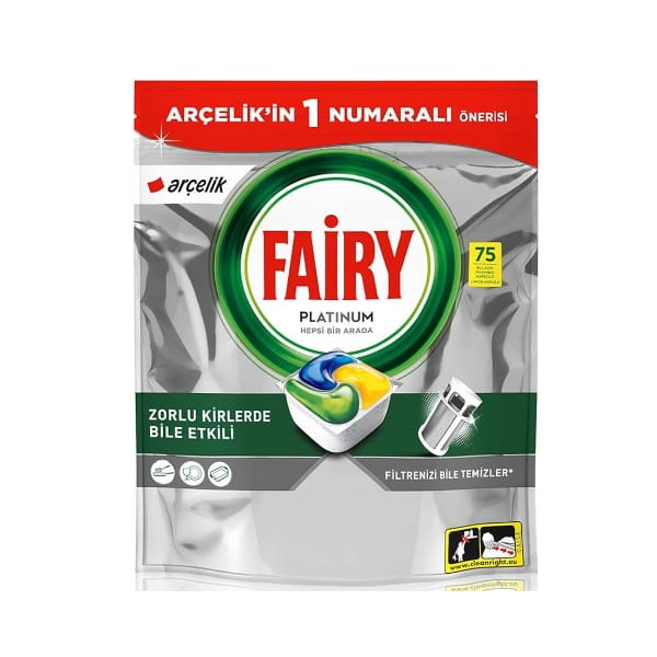 Fairy Platinum All In One Lemon, kapsułki do zmywarki, 75 szt.