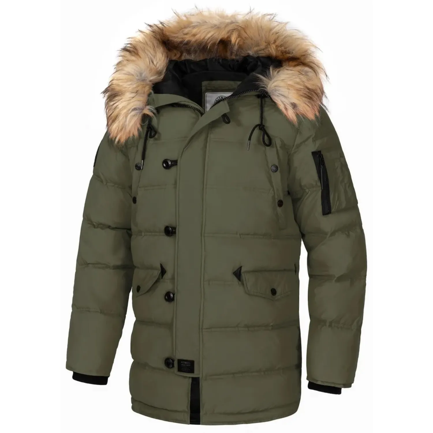 Zimowa Kurtka Parka z kapturem Pit Bull Kingston II '24 - Oliwkowa