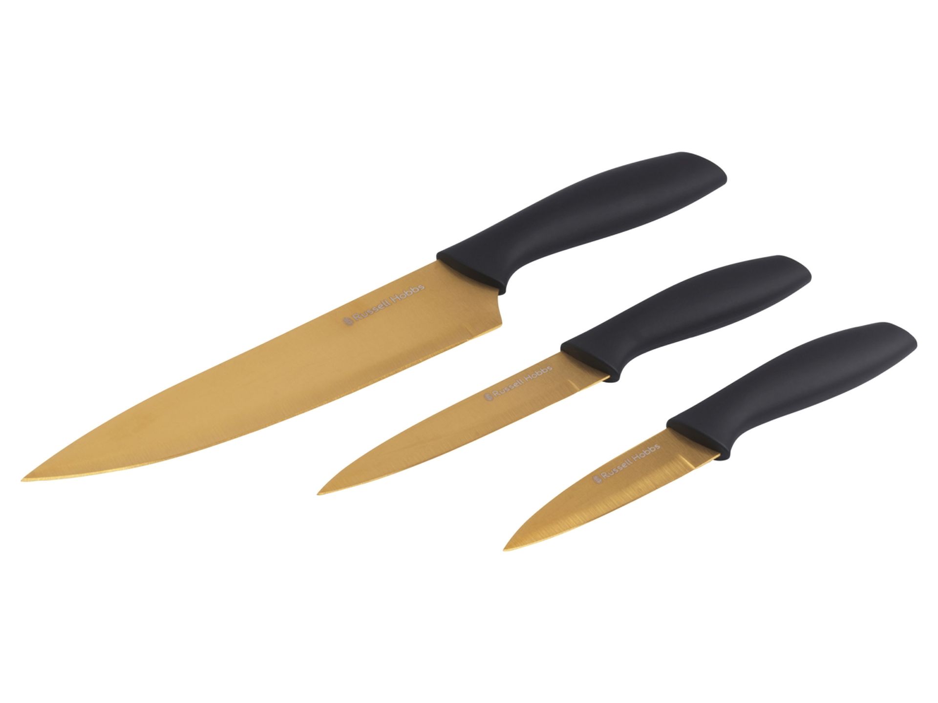 Russell Hobbs Zestaw noży Olympus Noir Gold, 3 elementy