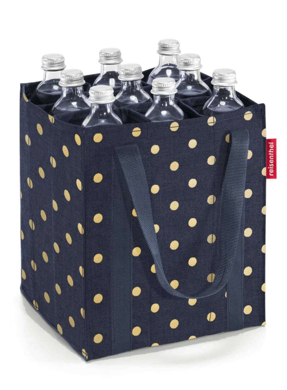 Torba na butelki z przegrodami Reisenthel Bottlebag - metallic dots blue
