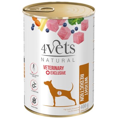 4Vets Natural Dog Weight Reduction 400 g - mokra karma w puszce