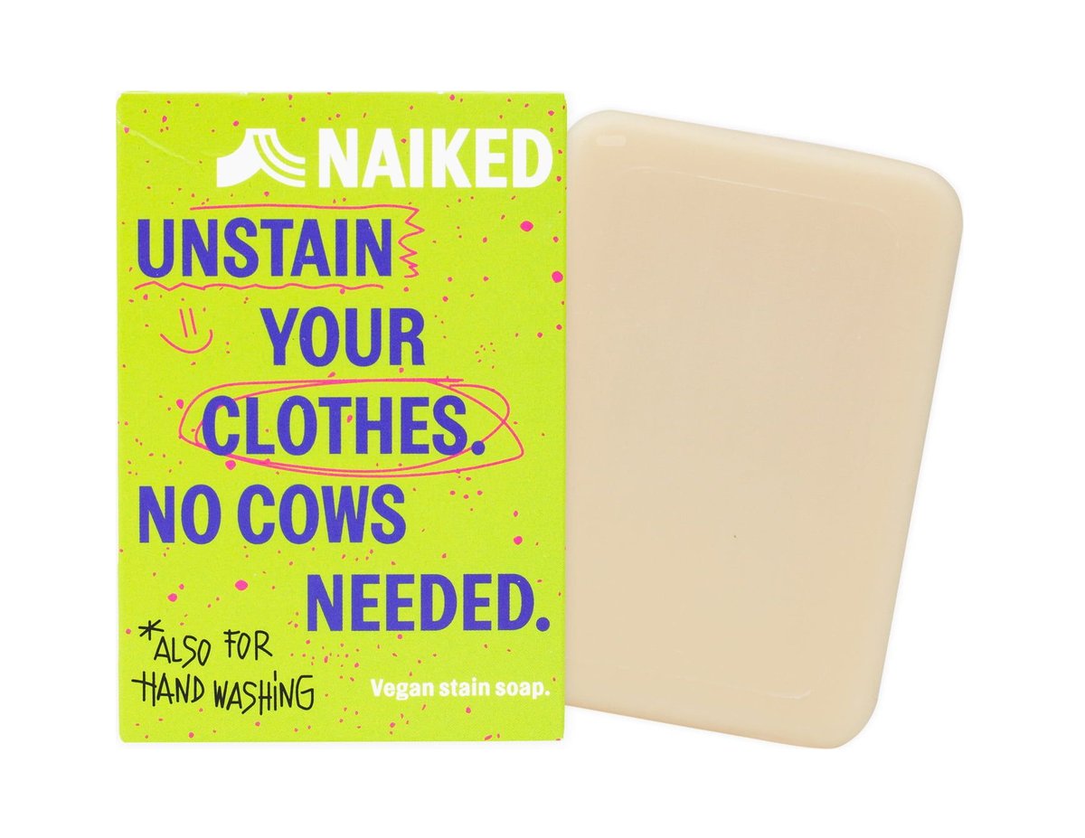 NAIKED, Mydło odplamiające, wegańskie, do usuwania plam i prania ręcznego, 100 g