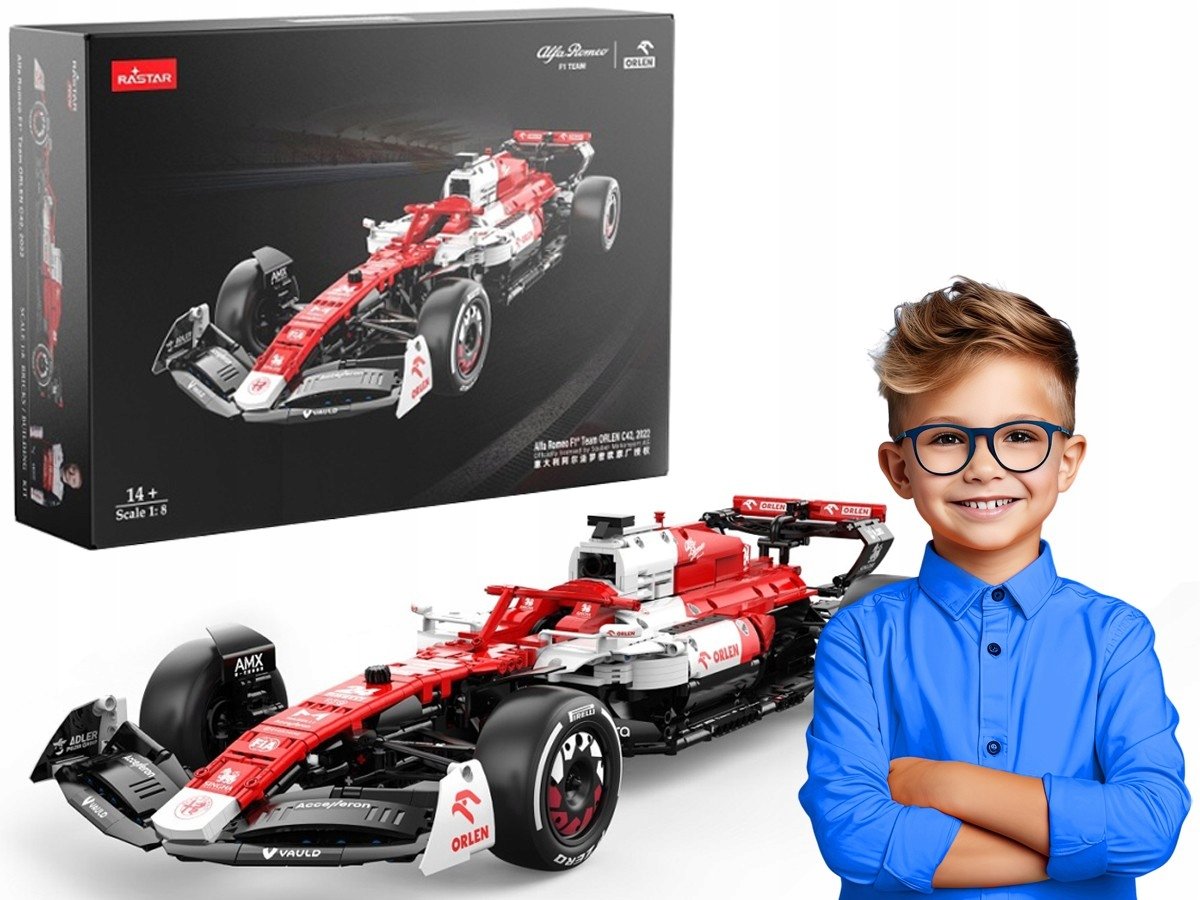 AUTKO do składania 2261 elementów ALFA ROMEO F1 C42 skala 1:8 klocki RASTA