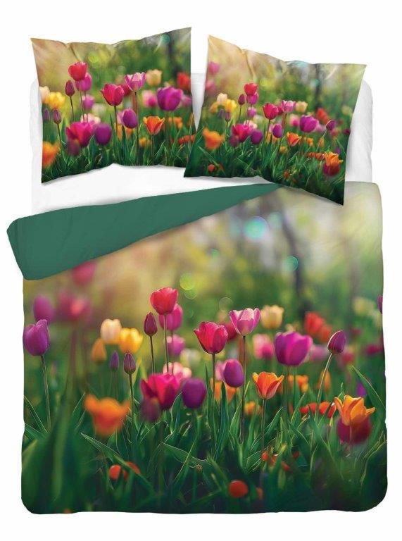 Pościel mikrowłókno 3D 200x220 5318a tulipany