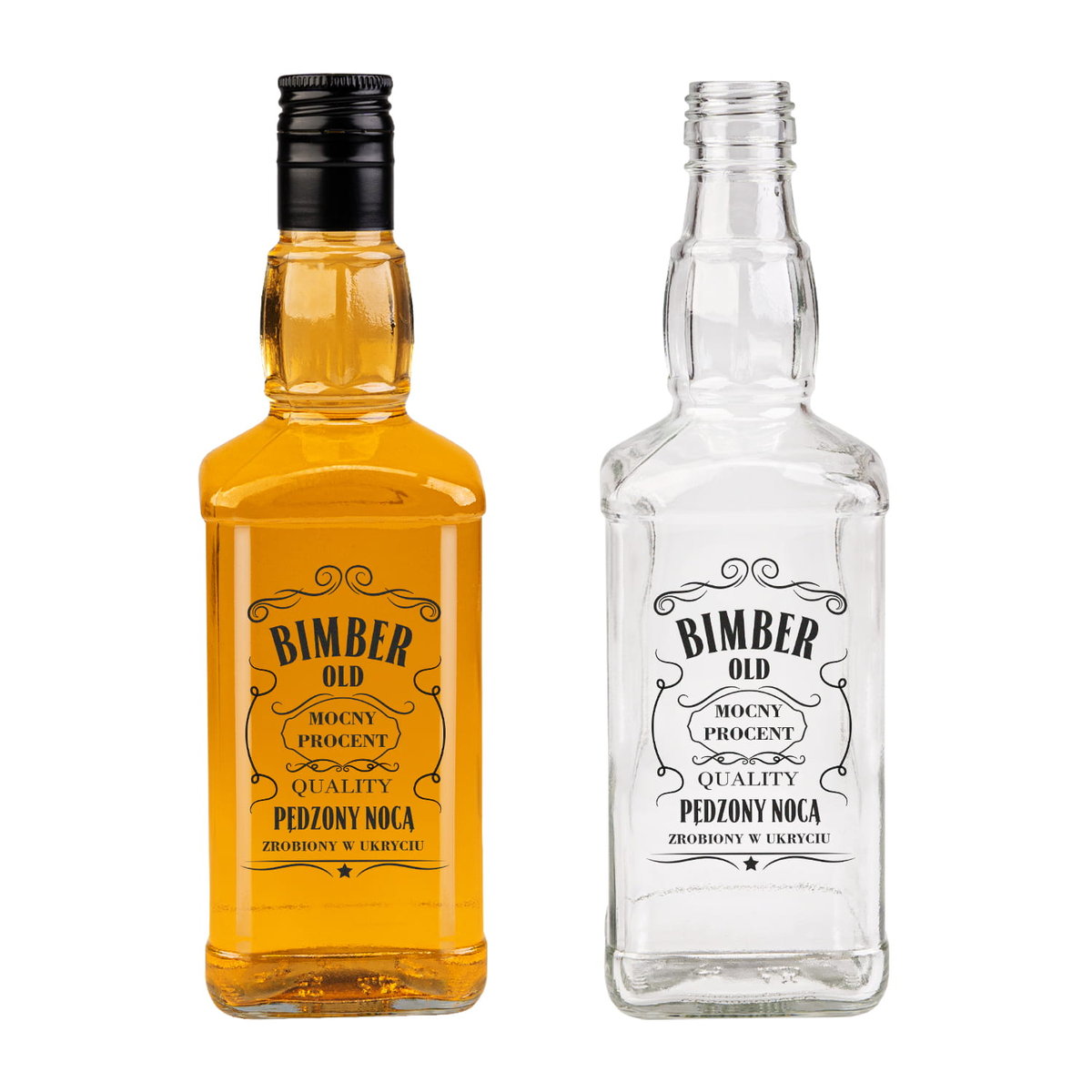 Zestaw 5x BUTELKA DANIELS 500 ml nadruk BIMBER na koniak z zakrętką