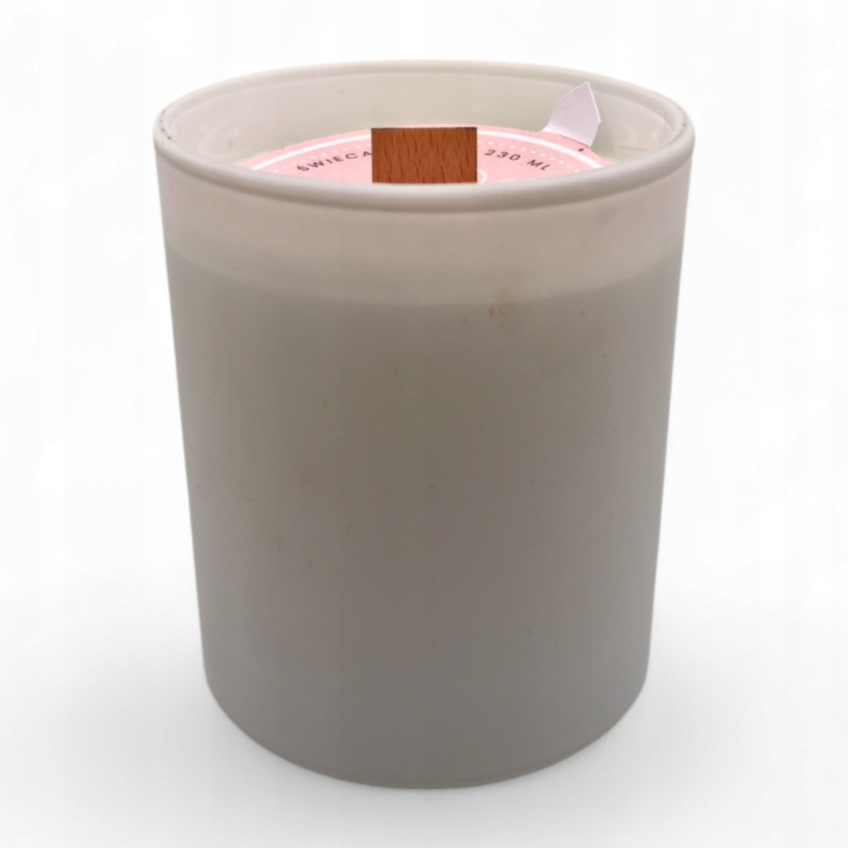 Świeca Sojowa naturalna ręcznie robiona biały matt 230 ml zapach Bursztyn
