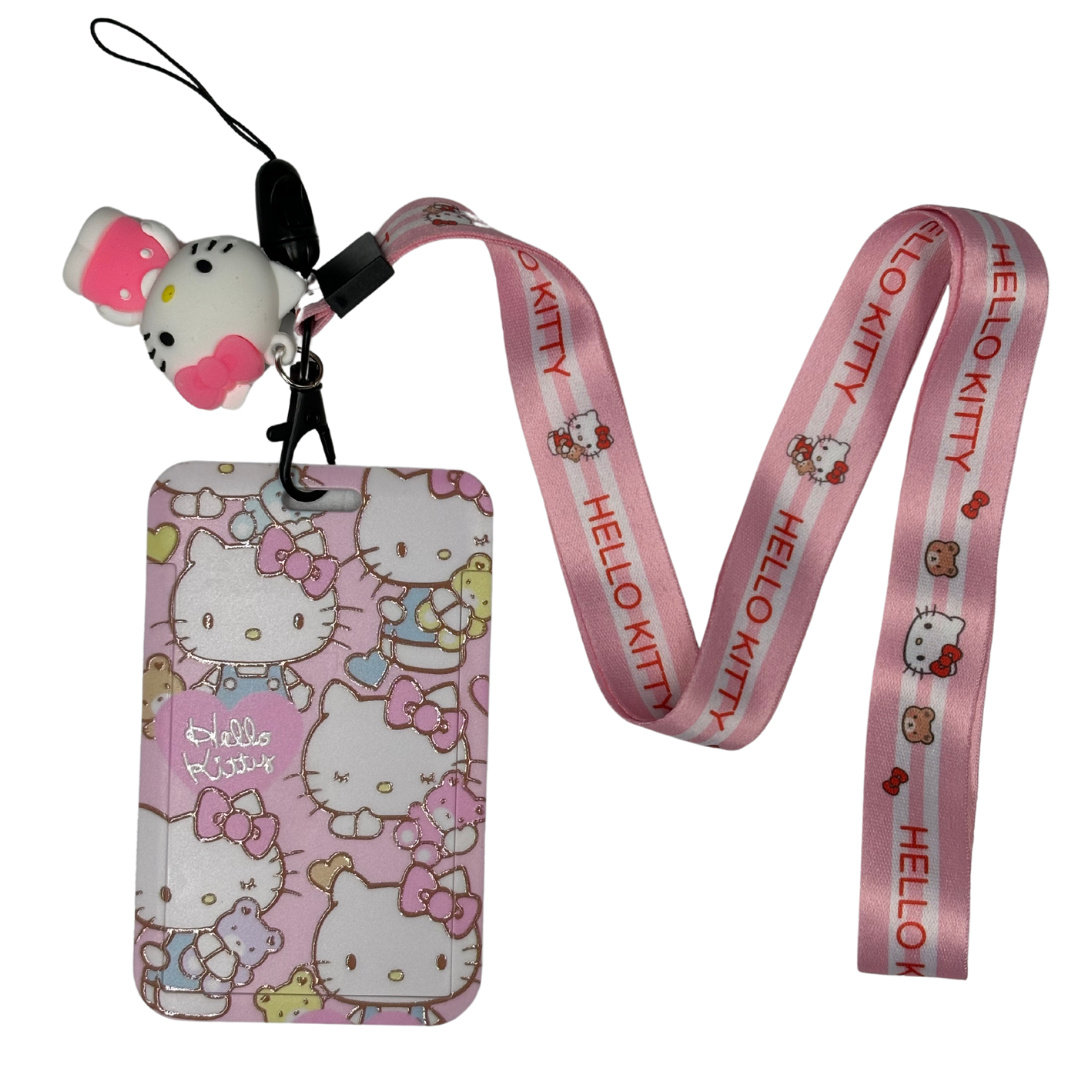 Identyfikator Na Karte Na Dokument Holder Róż Głowa Hello Kitty Brelok